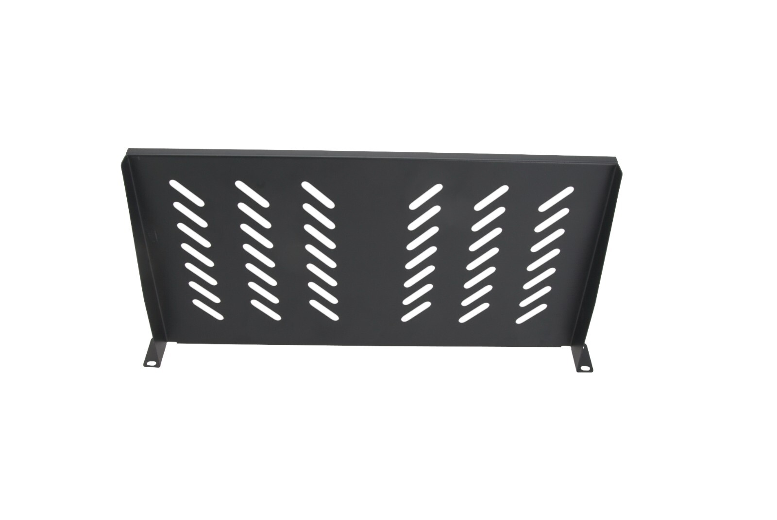 1U 19" 4-Post Fixed Vented Server Shelf Rack Mount, Adjustable 17-33in, Black