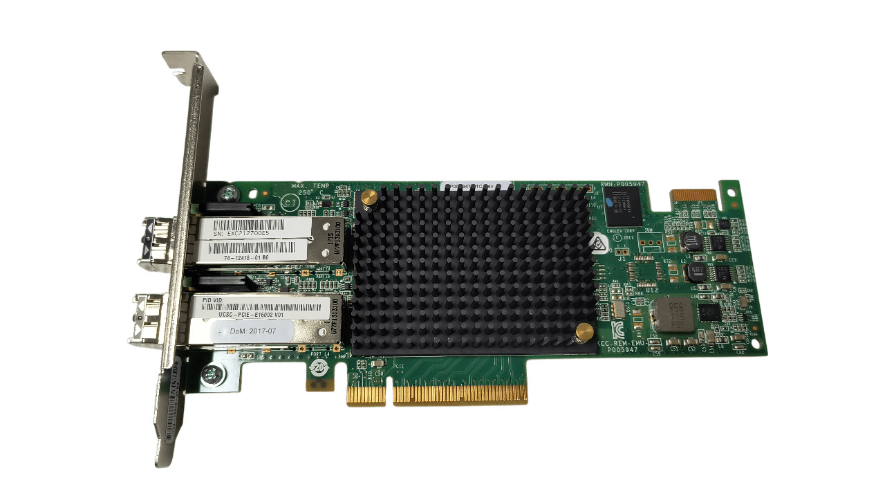74-12418-01 Cisco LPE16002 Dual Port 16Gb Network Adapter Full Height w/ SFPs