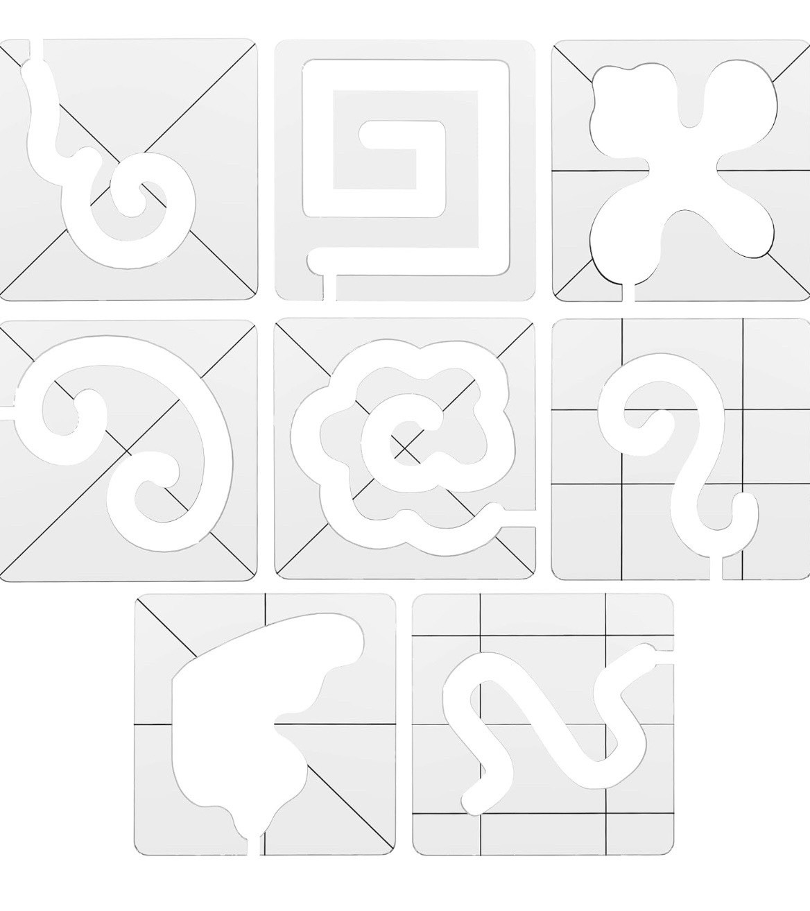 SilliCurly Quilting Templates (Set of 8)
