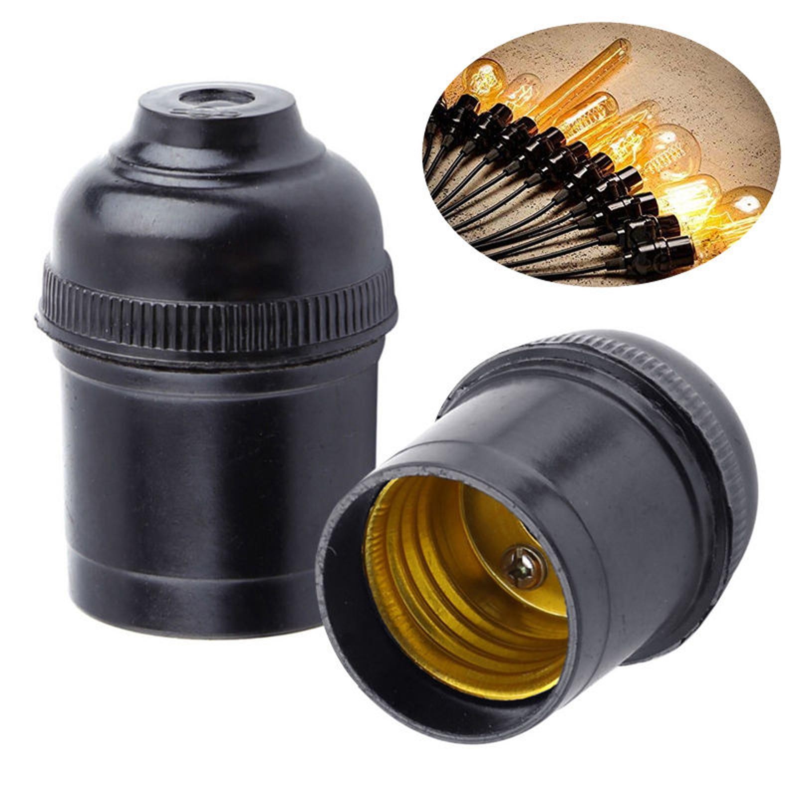 5Pcs E27 4A Light Bulb Lamp Holder Pendant Edison Screw Cap Socket Vintage G