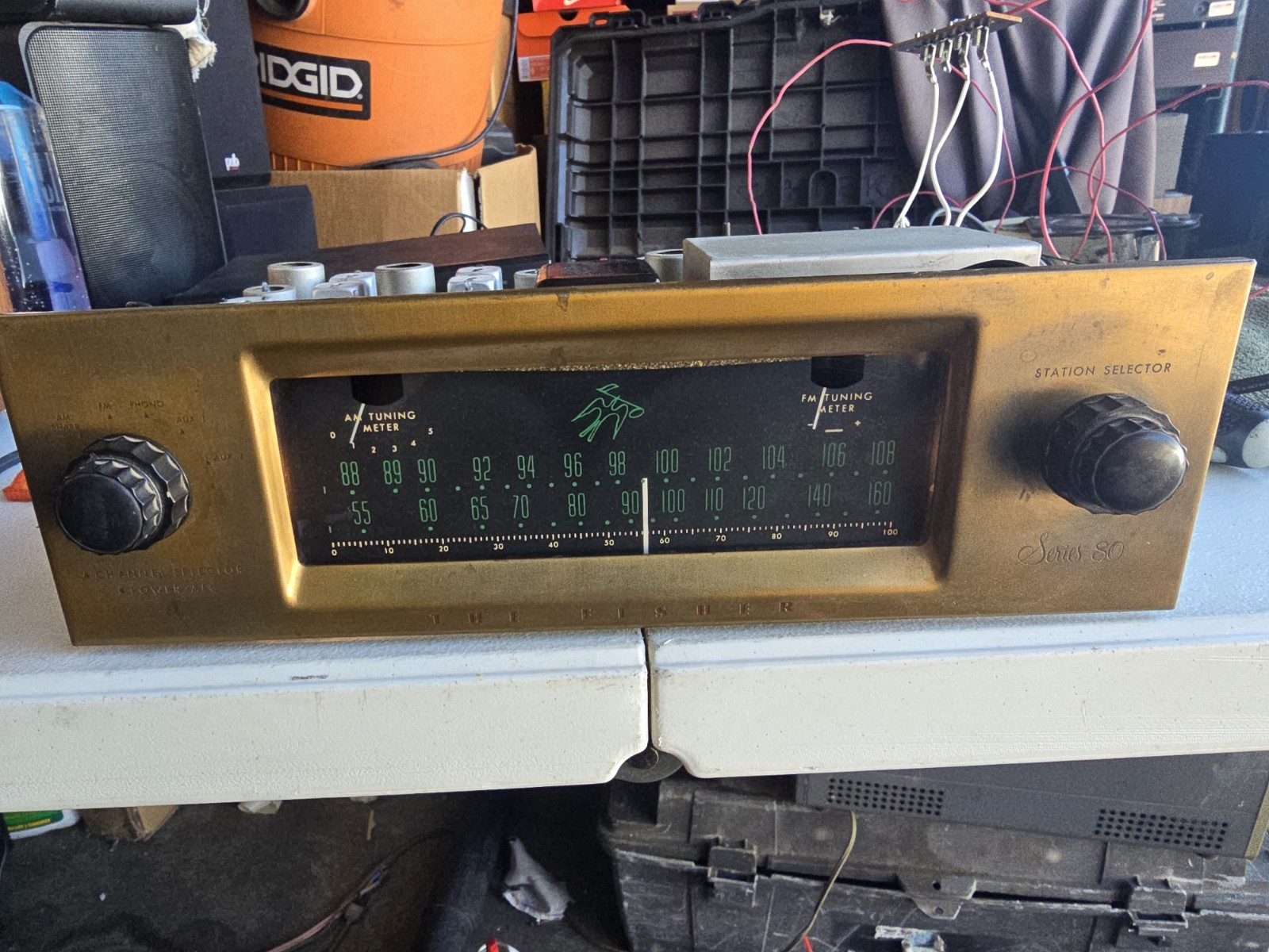The Fisher 80-R AM/FM Tube Tuner Working