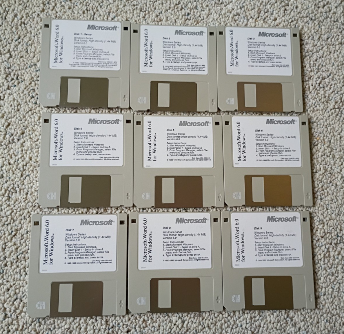 Microsoft Word Version 6.0 Special Upgrade Ed for Windows 3.5” High Density 1993