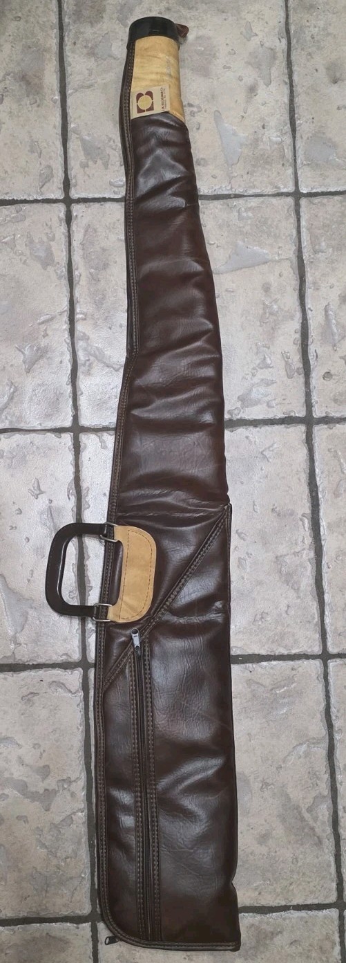 Vintage J.M. Bucheimer JMB Brown Leather Gun Rifle Shotgun Case Bag 51" Sherpa