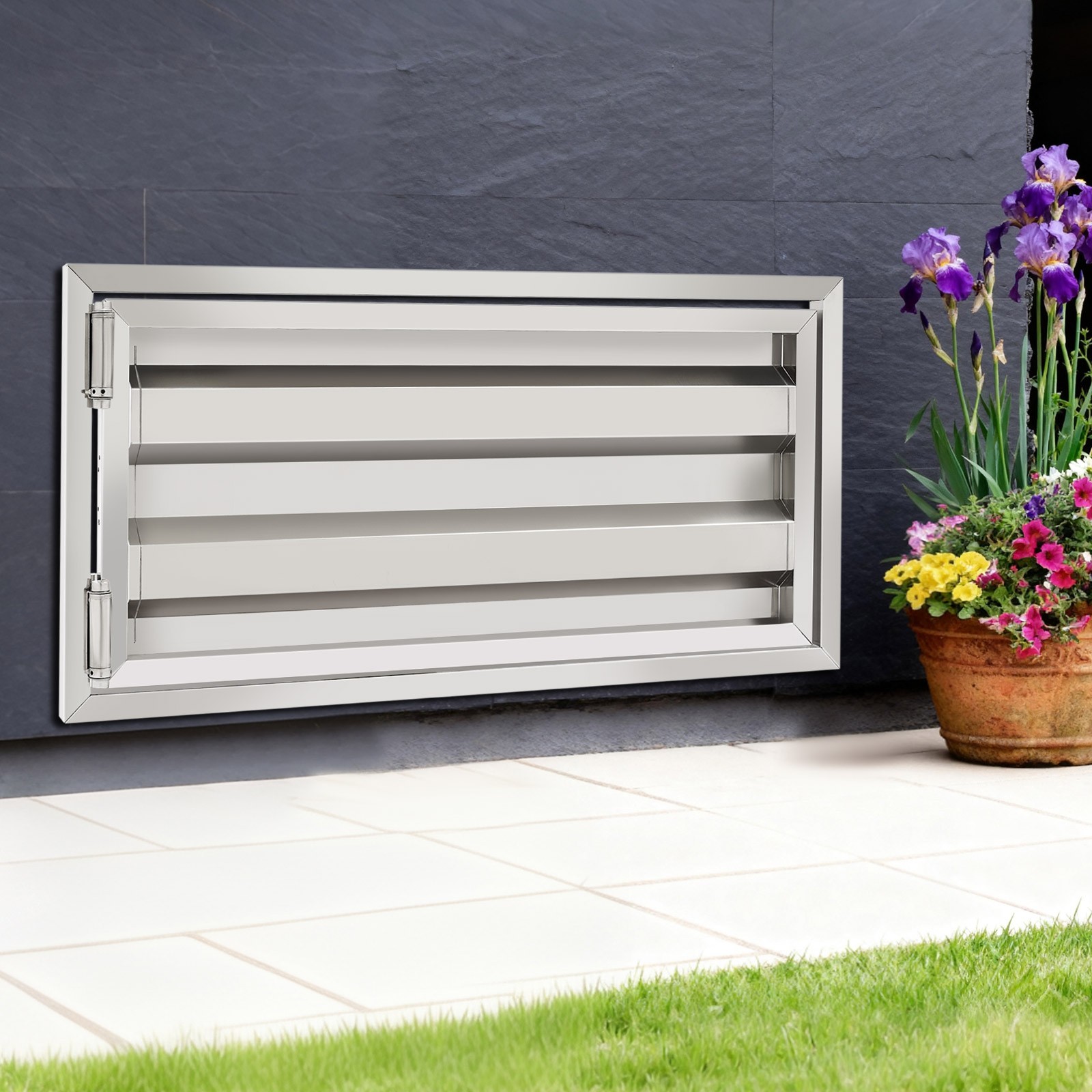 Stainless Steel Crawl Space Access Door 32"x16" Silver Attic Basement Vent Panel