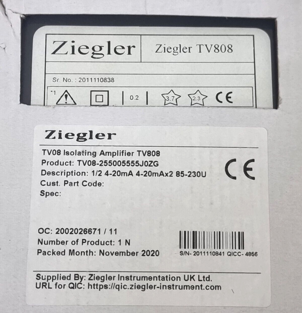 ZIEGLER TV808 Isolating Amplifier