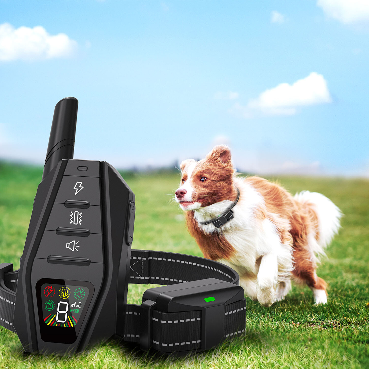 3300 FT Dog Shock Training Collar Remote Rechargeable Waterproof Pet LCD Trainer