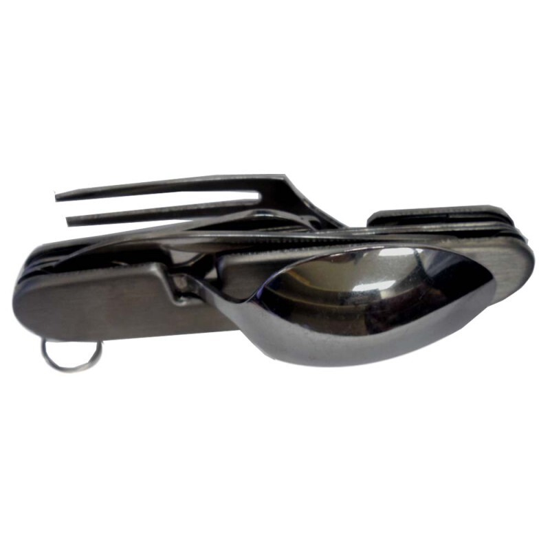 Portable 3-in-1 Foldable Fork Spoon Knife Can/Bottle Opener Multi Pocket Dining