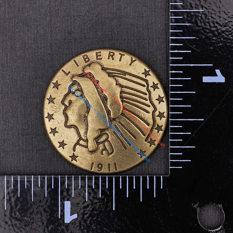 10X WESTERN ANTIQUE INDIAN HEAD AMERICAN LIBERTY COIN CONCHO 1-1/8" screw back