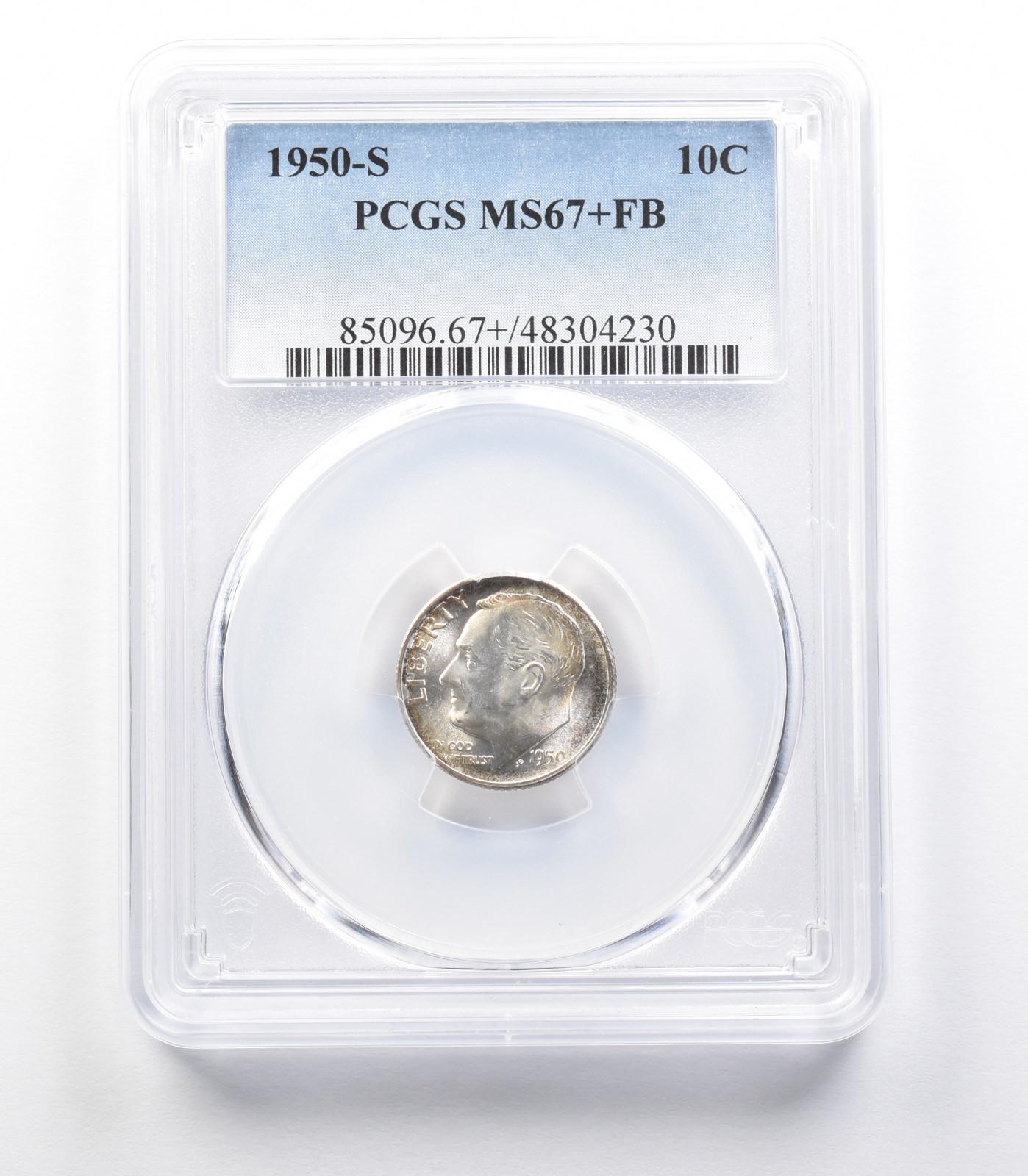 1950-S Roosevelt Dime MS67+ FB PCGS *3414