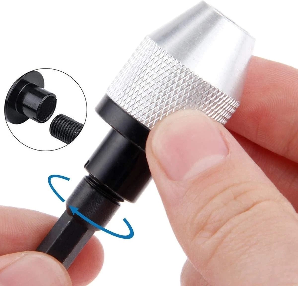 2x 1/4" Hex Shank Keyless Drill Chuck Conversion Adapter Bit Quick Change Driver