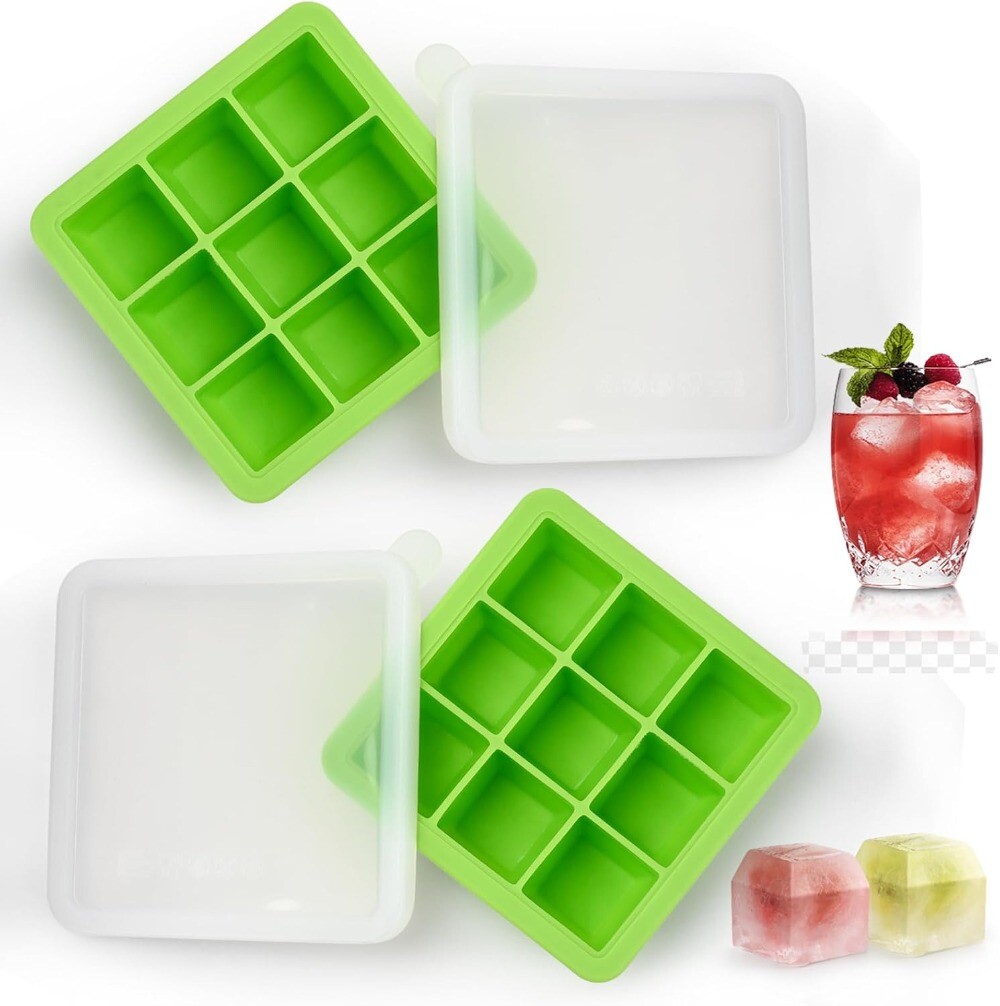 New Ice Cube Trays Molds with Lid, Ice Cube Trays for Freezer, Ice Coffee 1-3pcs