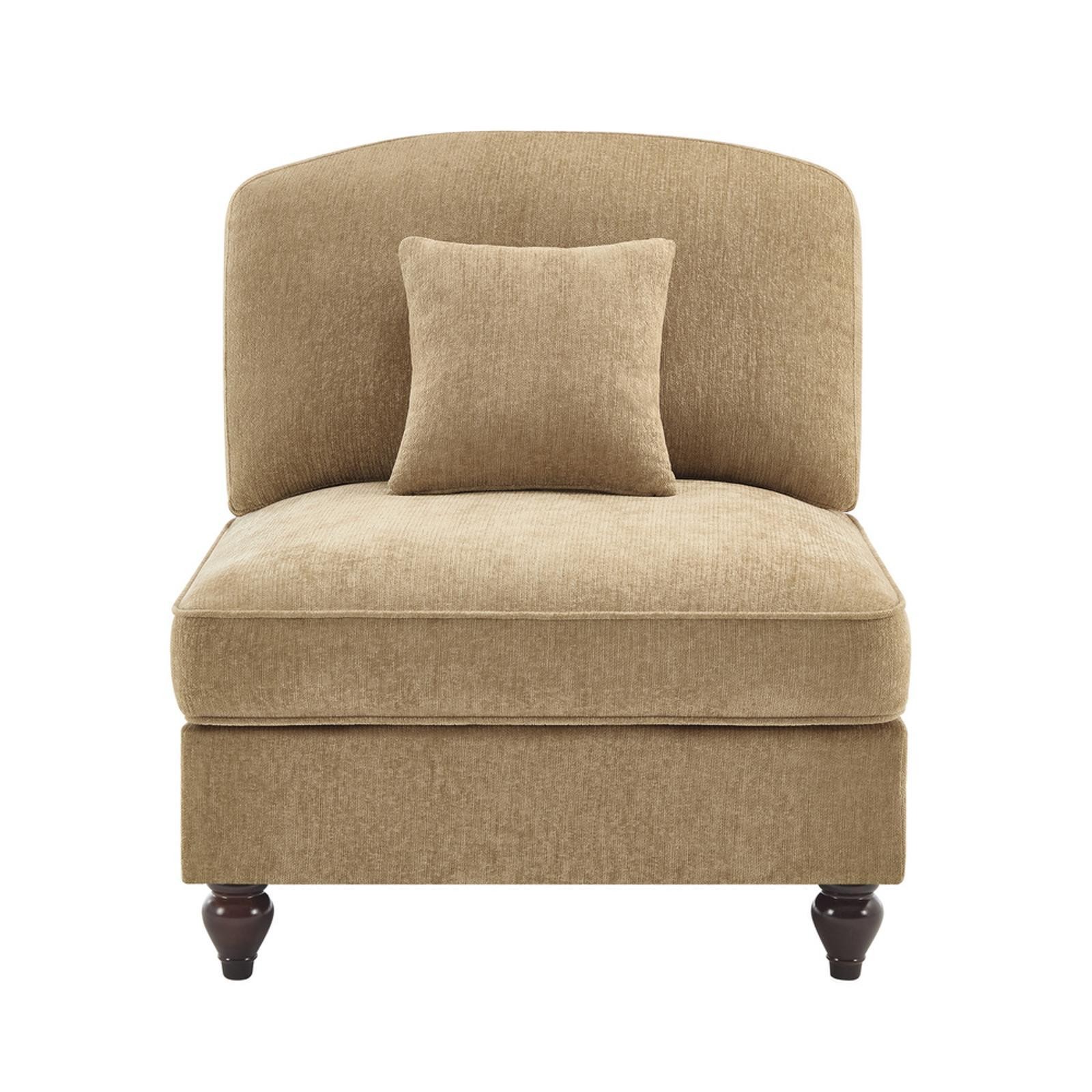 Cloud Couch Sectional Sofa Chenille Fabric Light Coffee Armless for Modern