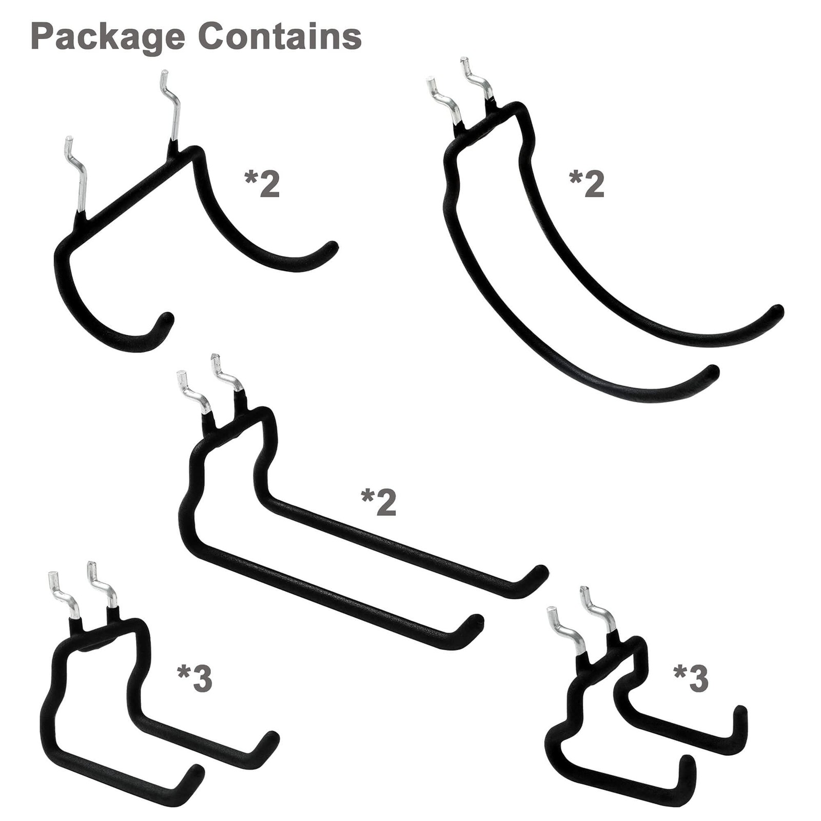 12 PCS Heavy Duty Pegboard Hooks, for Organizing Various Tools, for 1/4 Inch ...