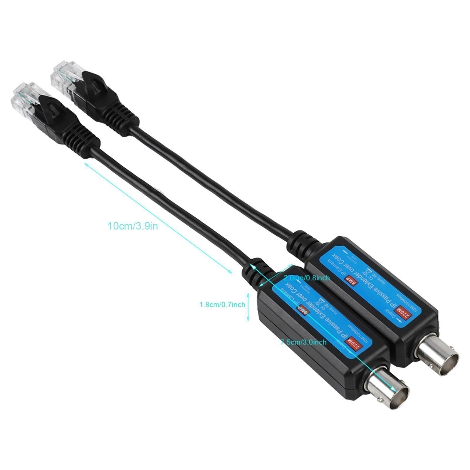 1Pair 10/100Mbps 1CH Passive IP Network Coaxial Transmitter Receiver