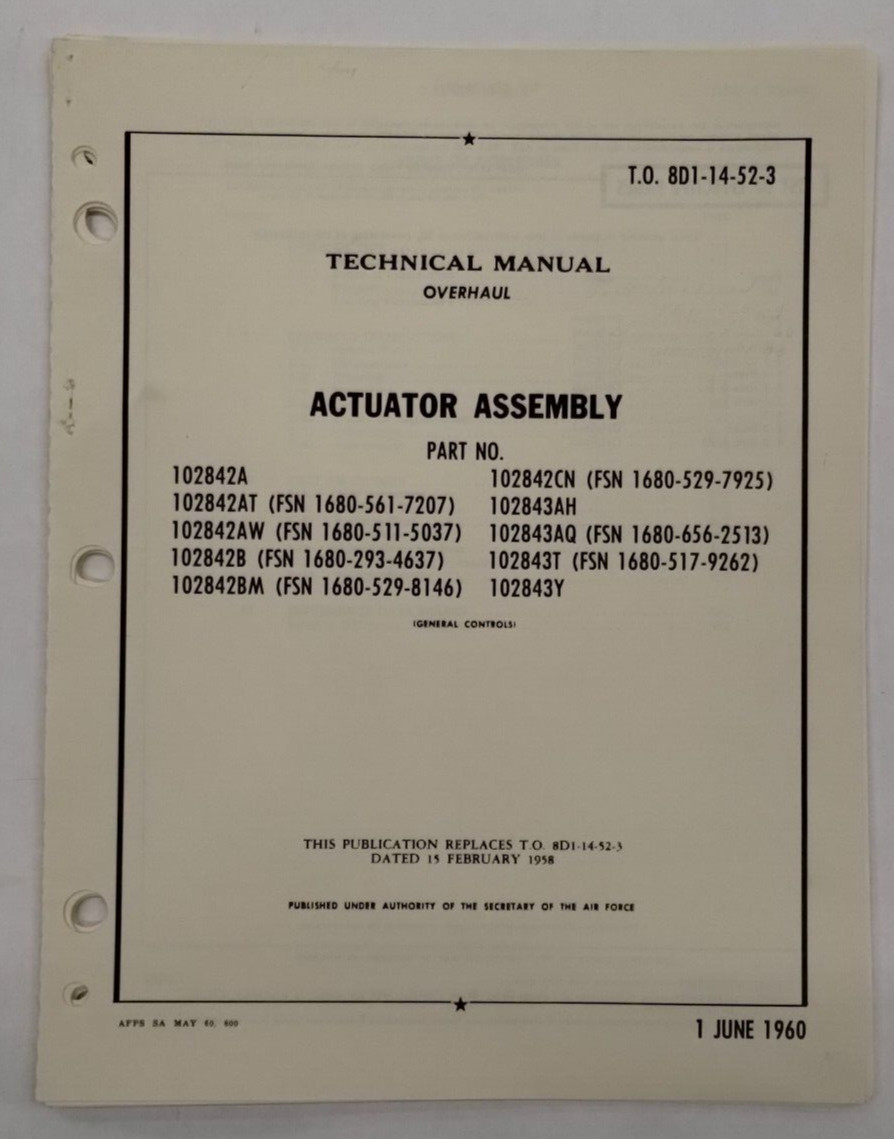 General Controls Actuator Assembly Part No 102842A/102842AT/102842AW Overhaul