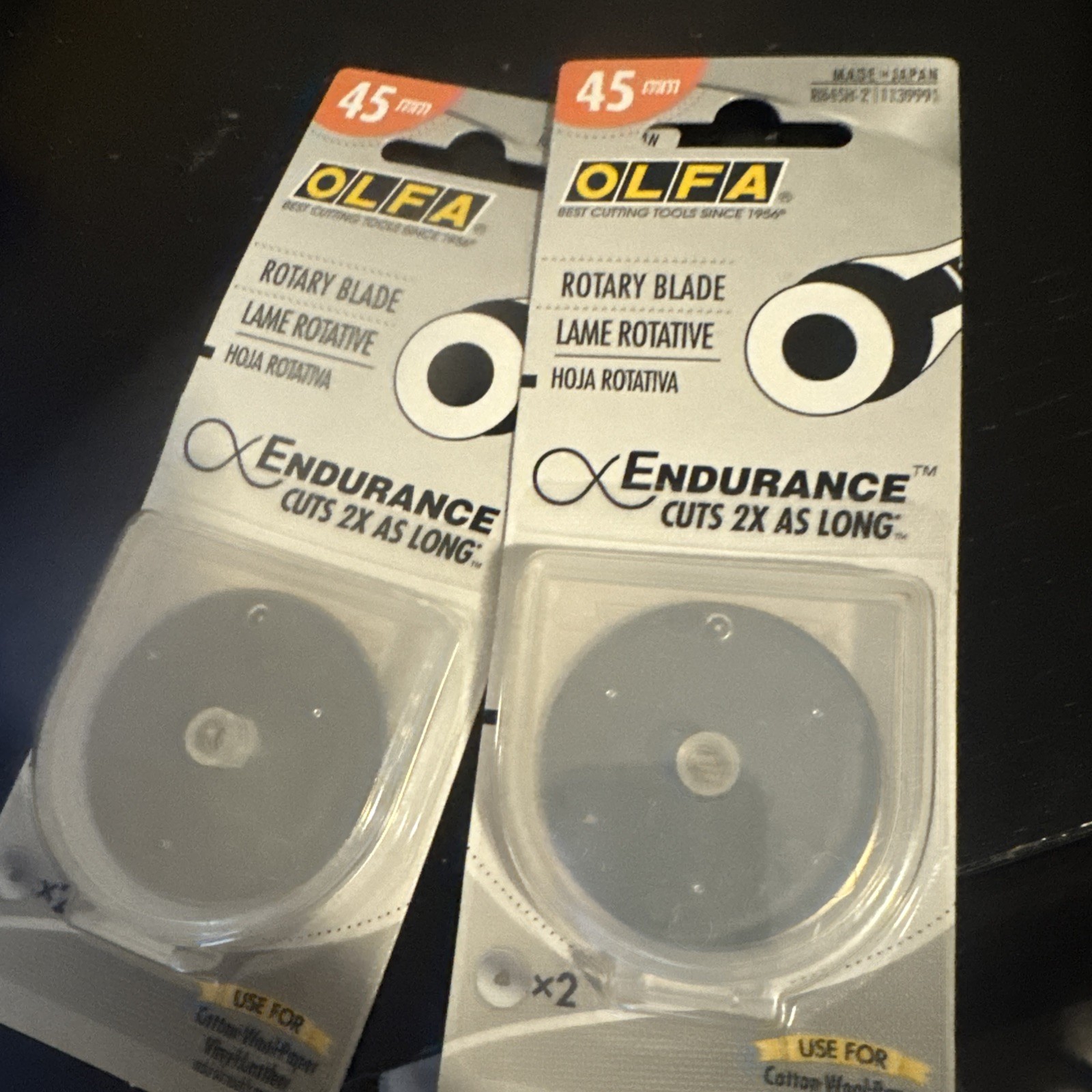 Olfa Endurance Rotary Blades 45 mm 2 Pack RB45H-2