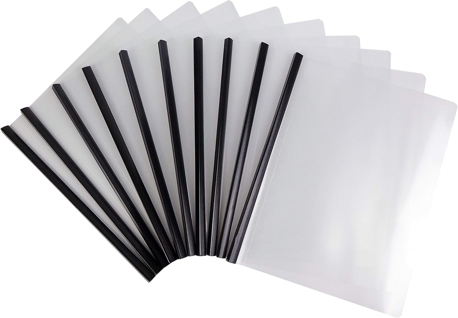 10 Pack Clear Report Covers with Sliding Bar for Presentation Folders Document
