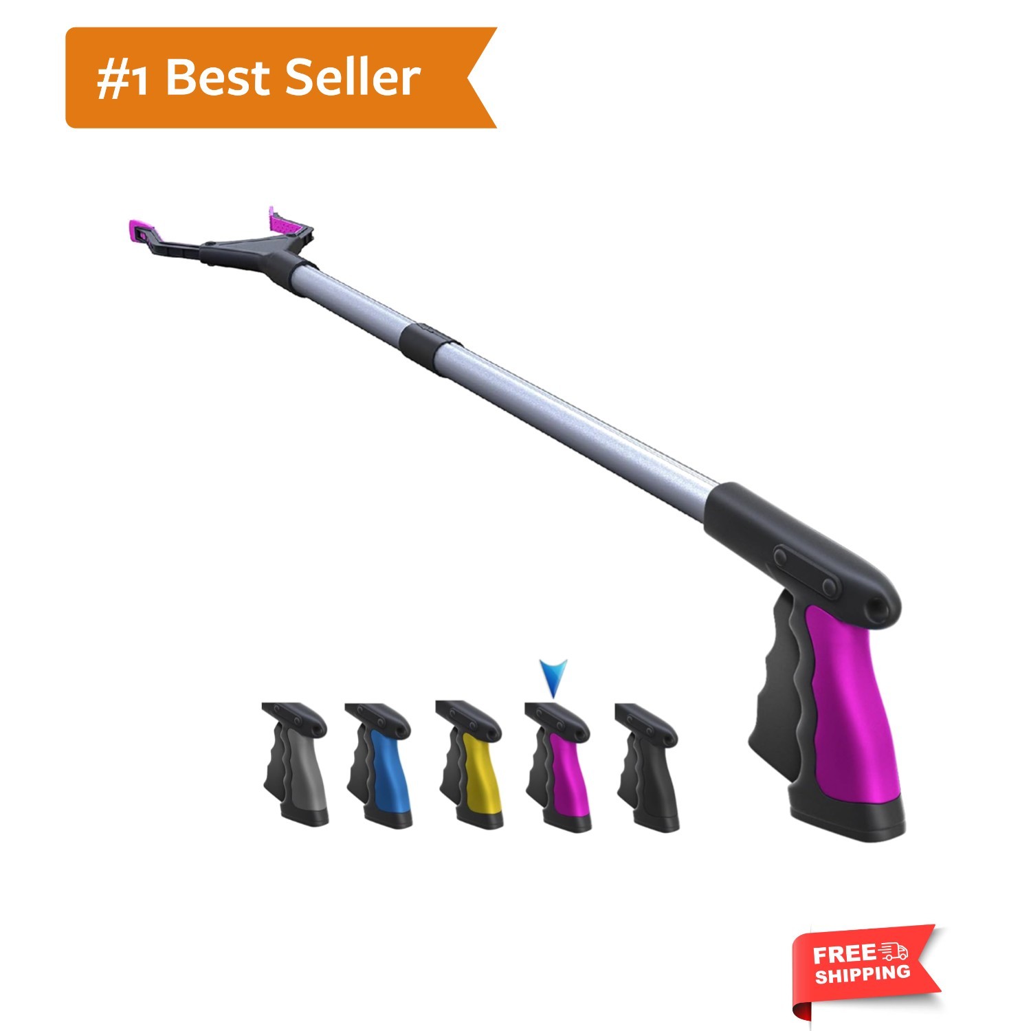 2025 Upgrade PowerGrip T9, Grabber Reacher Tool, Wide Jaw, Foldable, Steel Ca...