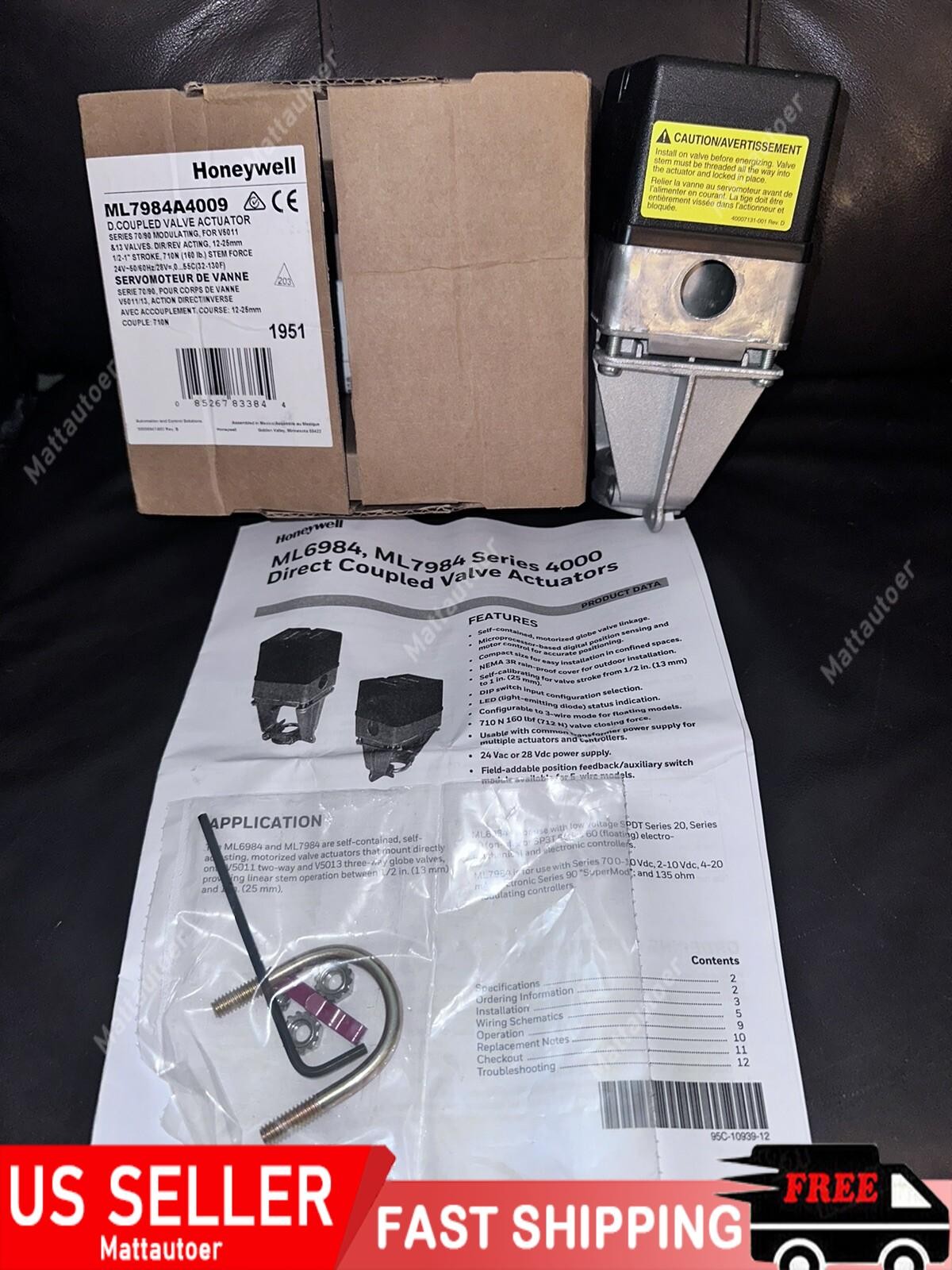Honeywell ML7984A4009 Linear Stroke Valve Actuator