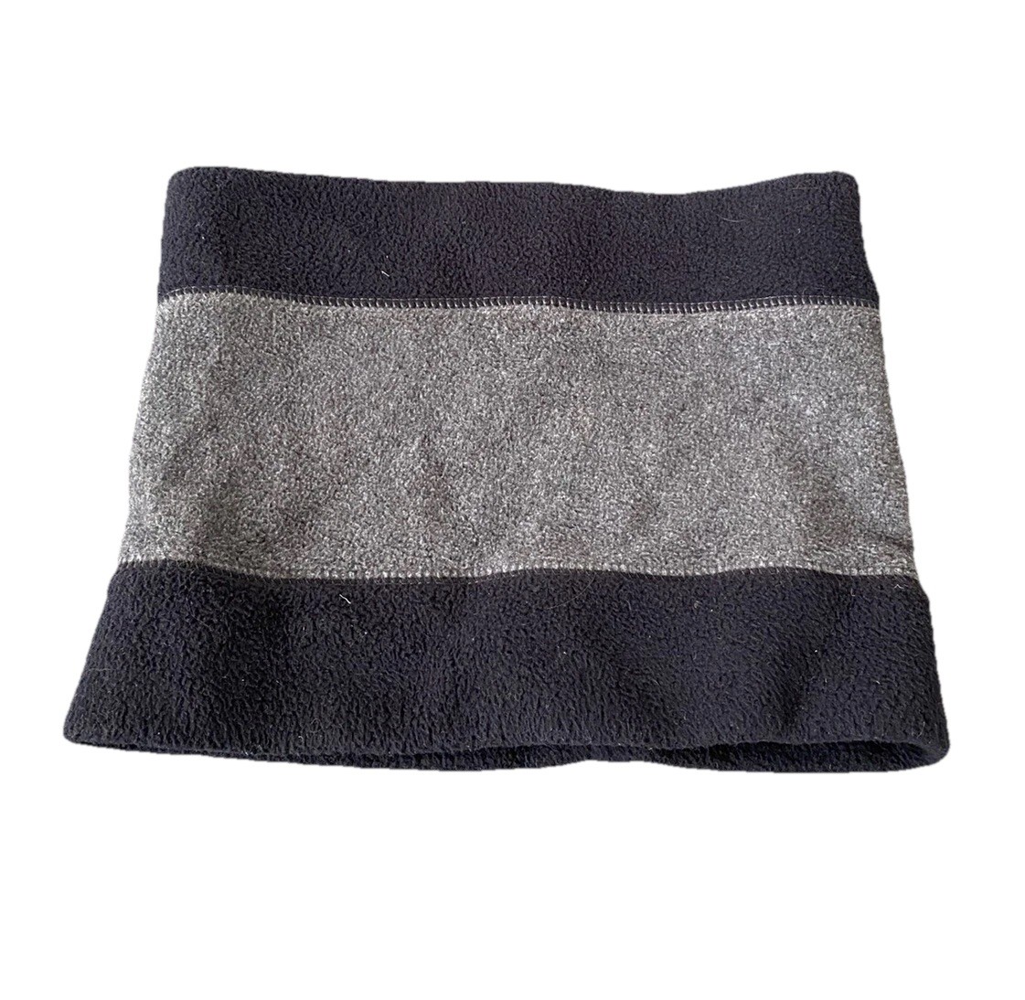Lands’ End Kids Hat Fleece Grey Black Headwarmer Lands’End One Size