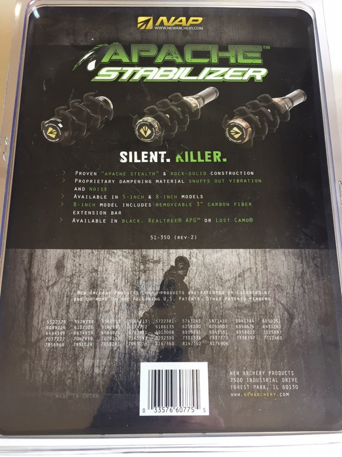 NAP Apache 5 inch Compound Bow Stabilizer * Black * 51-350