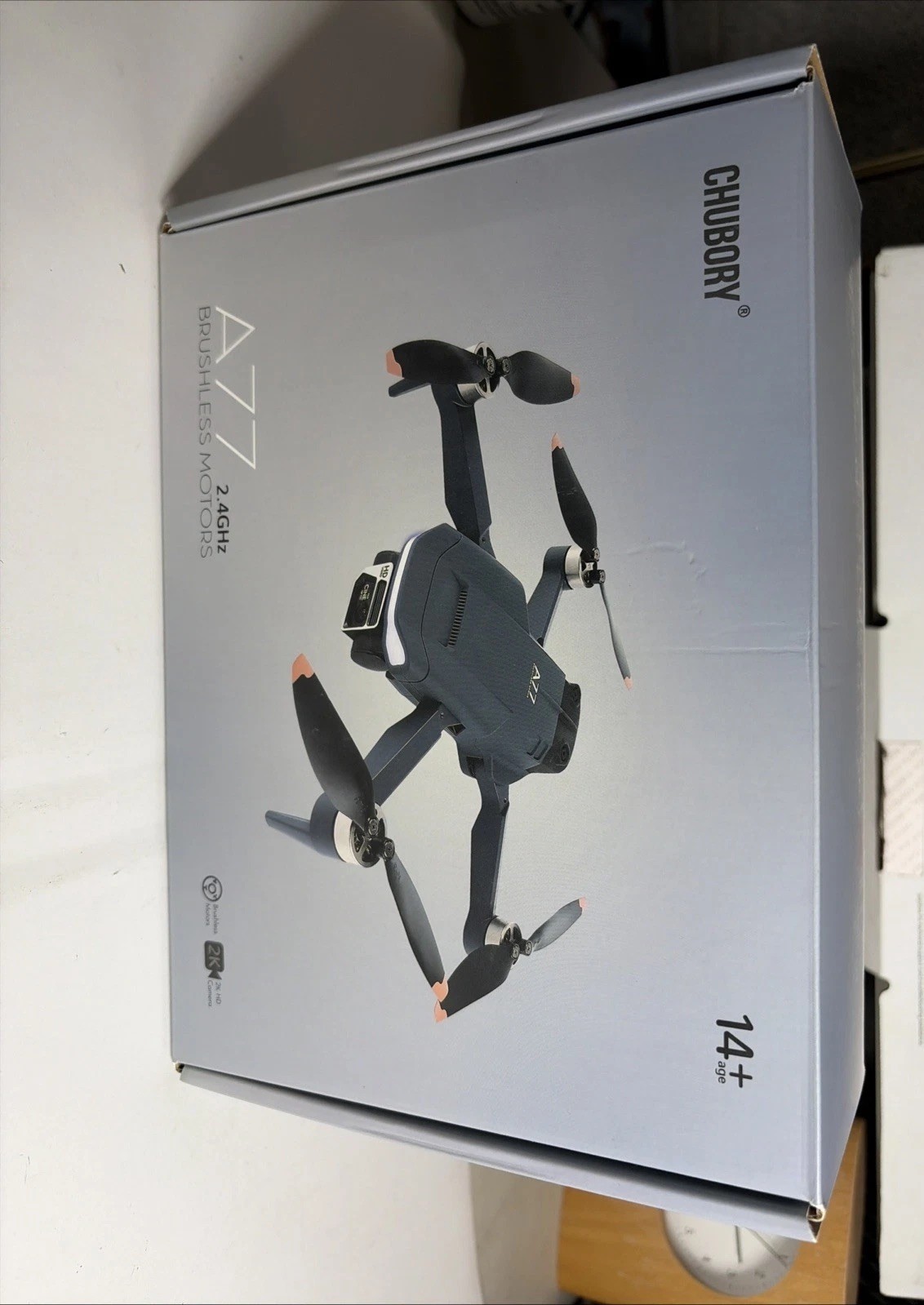 CHUBORY A77 Foldable Drone 2K HD Camera Brushless Motors w/ Carry Case New B-21