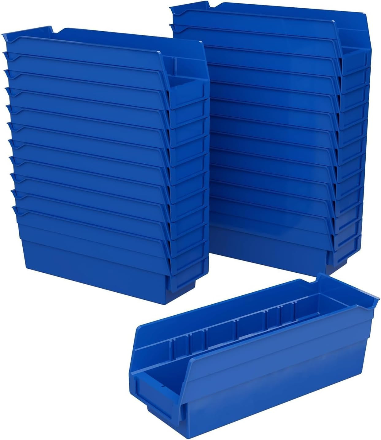 30120 Plastic Shelf Bins, Heavy Duty Storage Bins for Garage, Closet, and Drawer