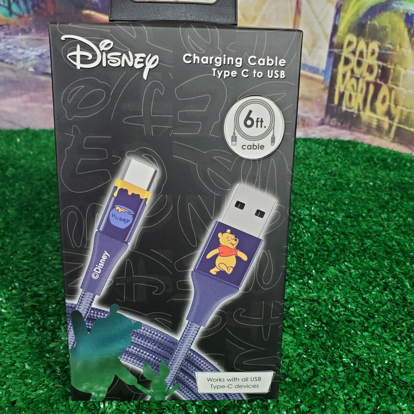 Disney Winnie The Pooh Charging Cable Type C To USB 6 FT Cable New (D15)