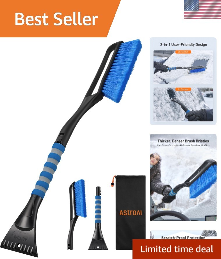 Cold-Resistant Snow Brush with Detachable Ice Scraper - Winter Vehicle Essential
