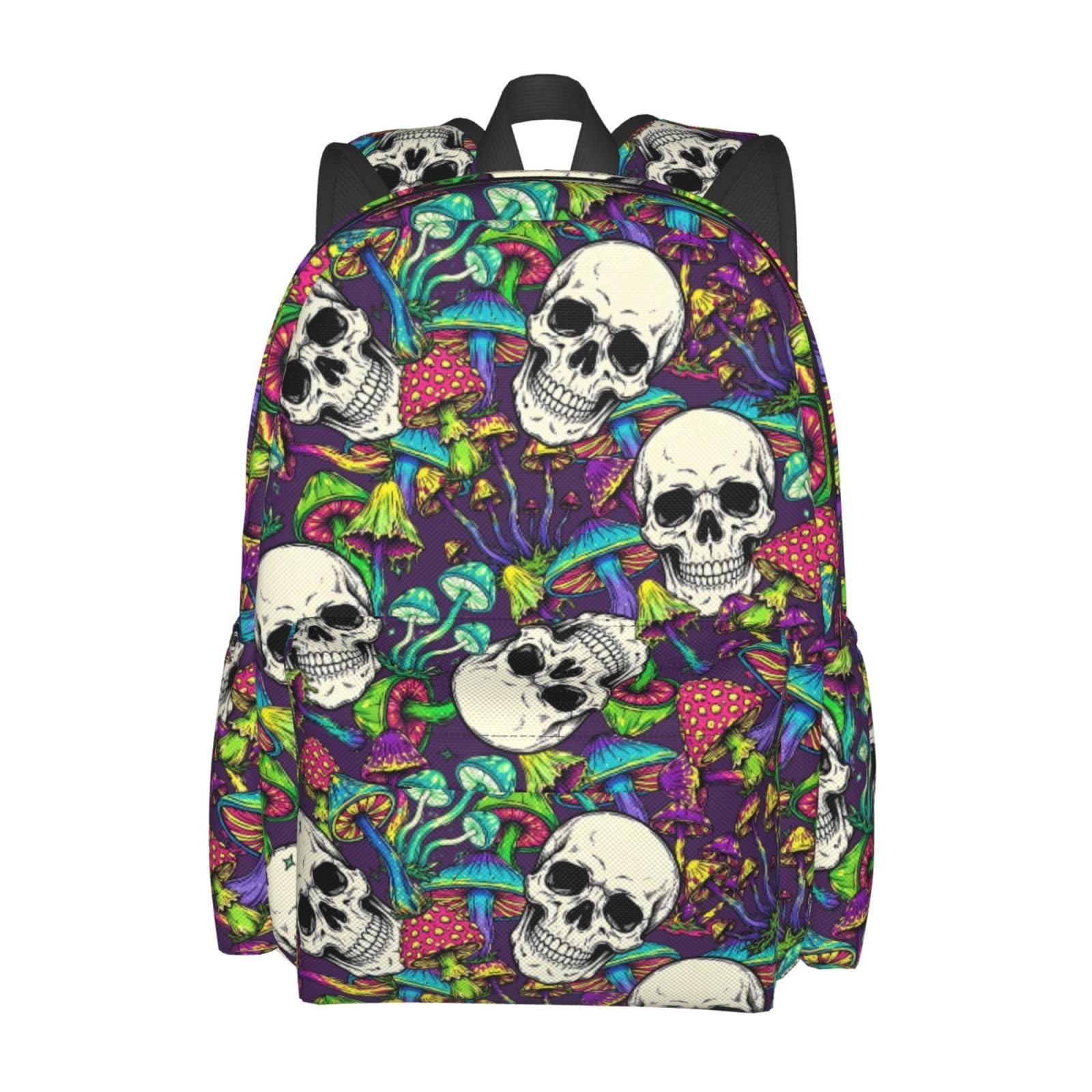 Mushroom Skull Kids Backpack Large Capacity Children Bag Casual Backpacks For...