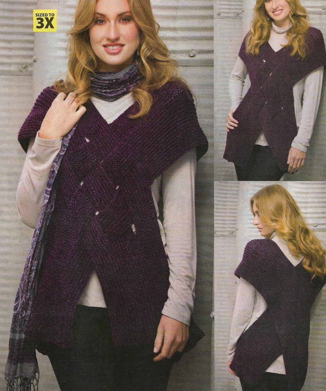 CROSSROADS TUNIC SWEATER 3 SIZES WOMEN'S CROCHET PATTERN INSTRUCTIONS