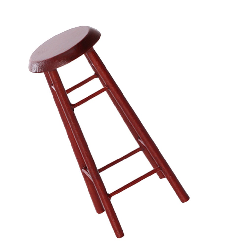 Miniature Wooden High Stool for Mini House Accessories and Craft Use