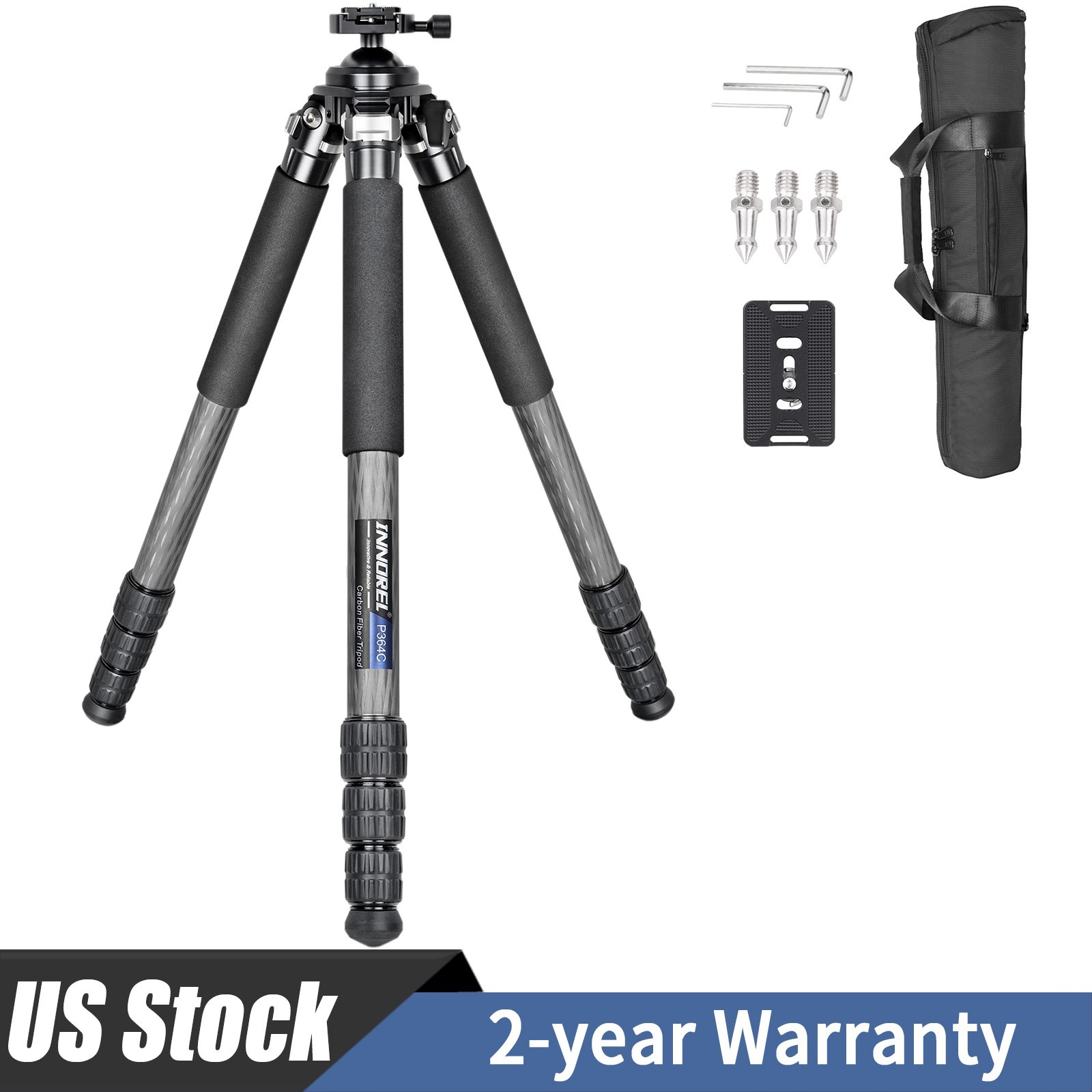 INNOREL P364C Carbon Fiber Shooting Tripod Arca Swiss Q.R Plate Max Load 77lb