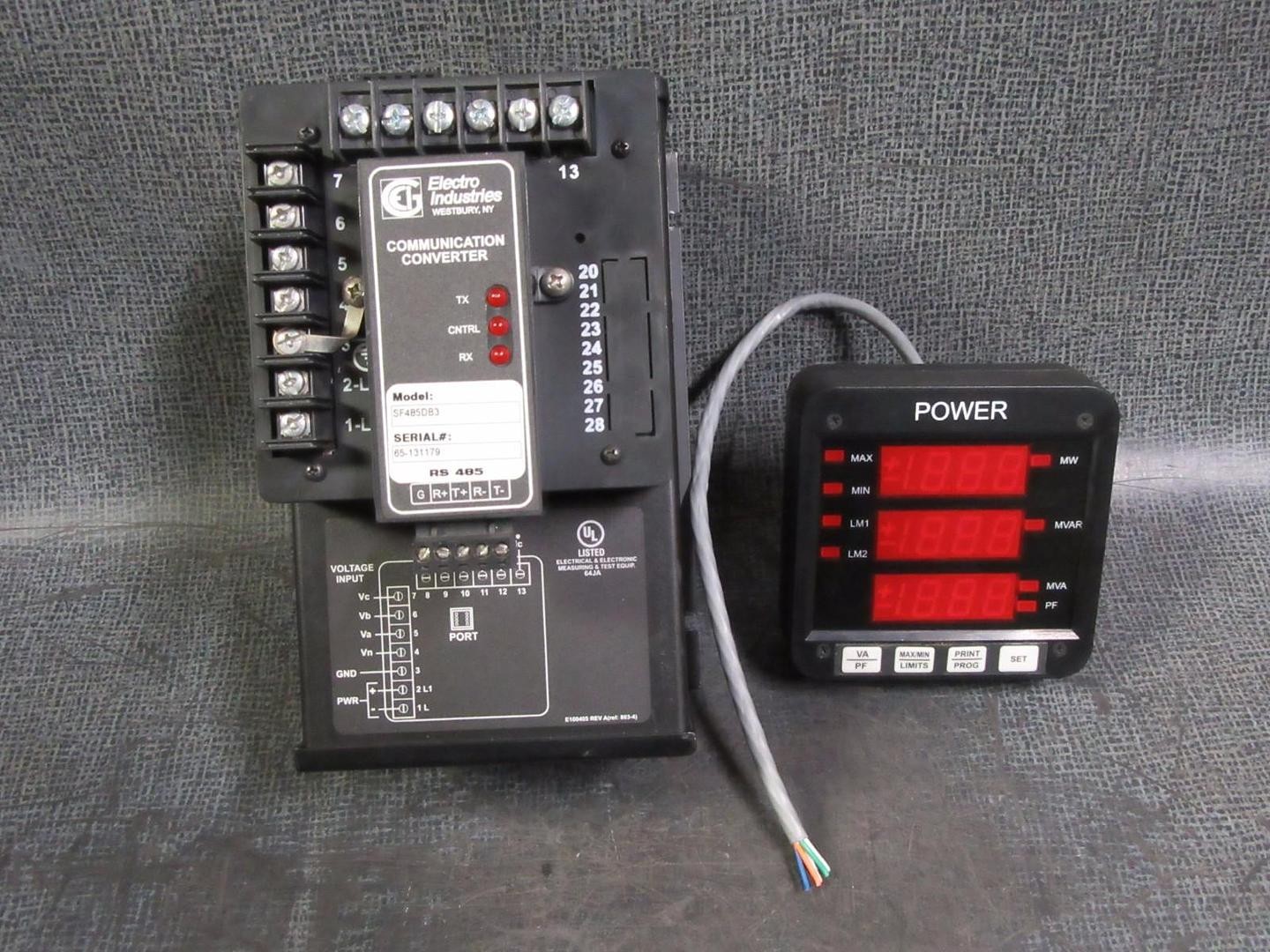 ELECTRO INDUSTRIES FUTURA + SERIES CPU1000 MULTIFUNCTION POWER MONITOR W/ P-33