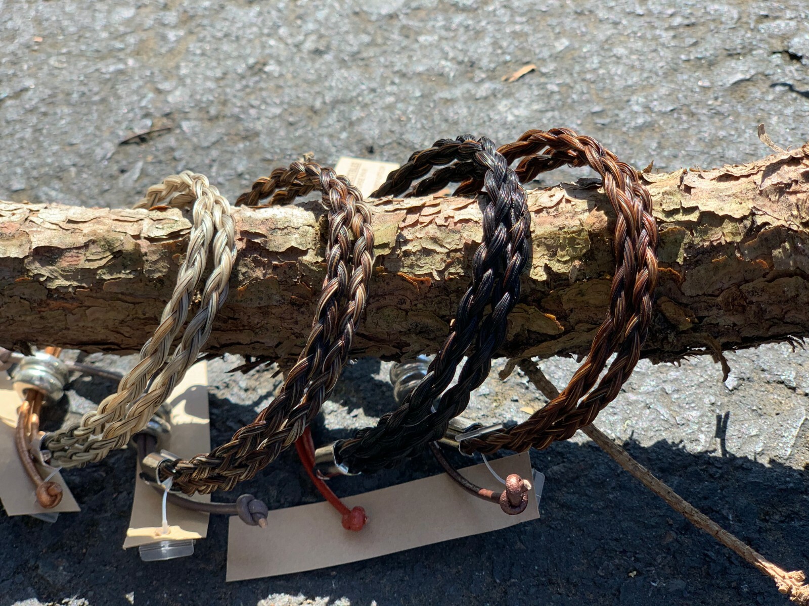 Double Spiral Braided Horse Hair Bracelets - Adjustable Cowboy Collectibles