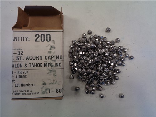 AVALON TAHOE # 8 - 32 ACORN CAP NUT 050707 STAINLESS STEEL SET OF (200)