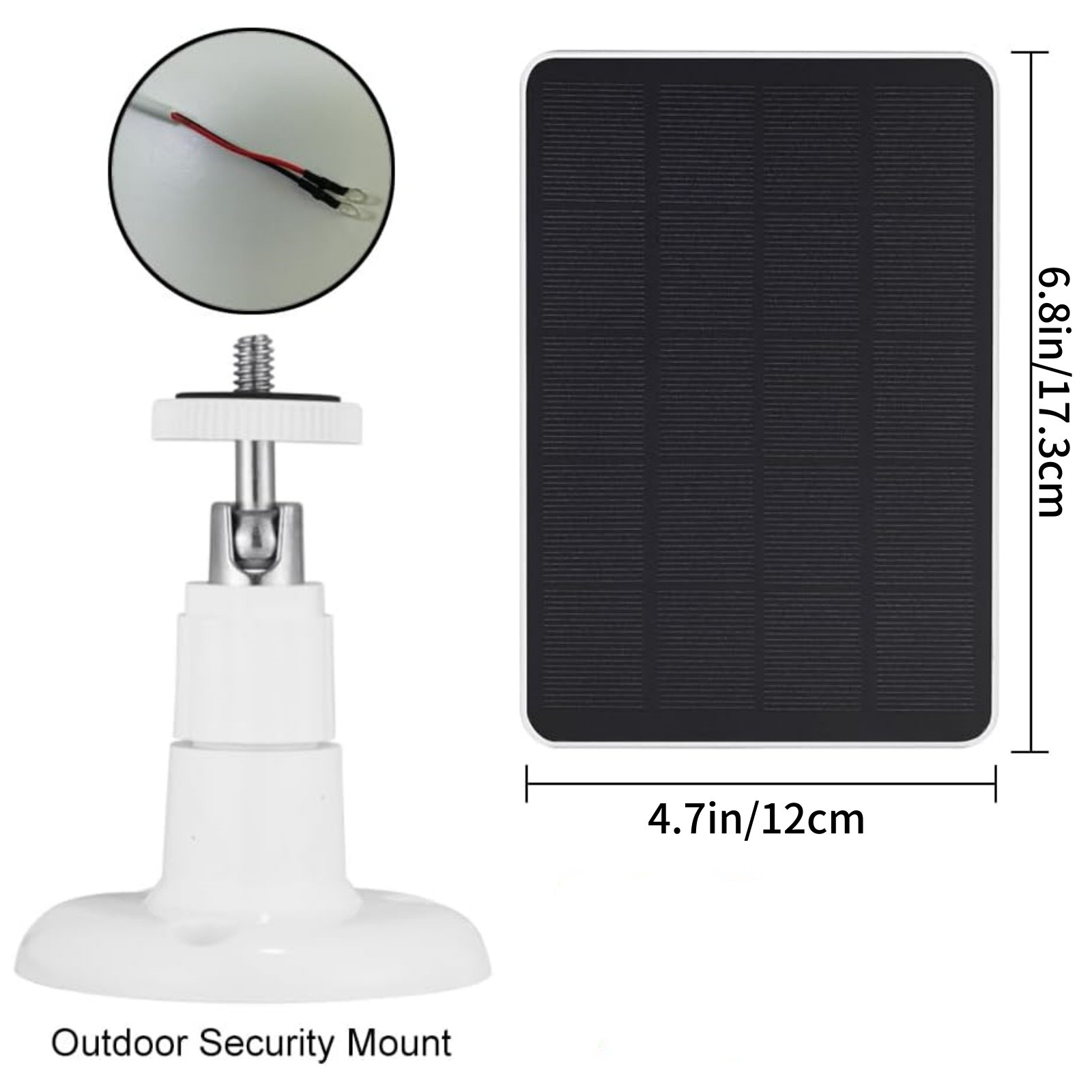 Ring Doorbell Solar Panel 4W Monocrystalline with 360 Mount Bracket 3m Cord