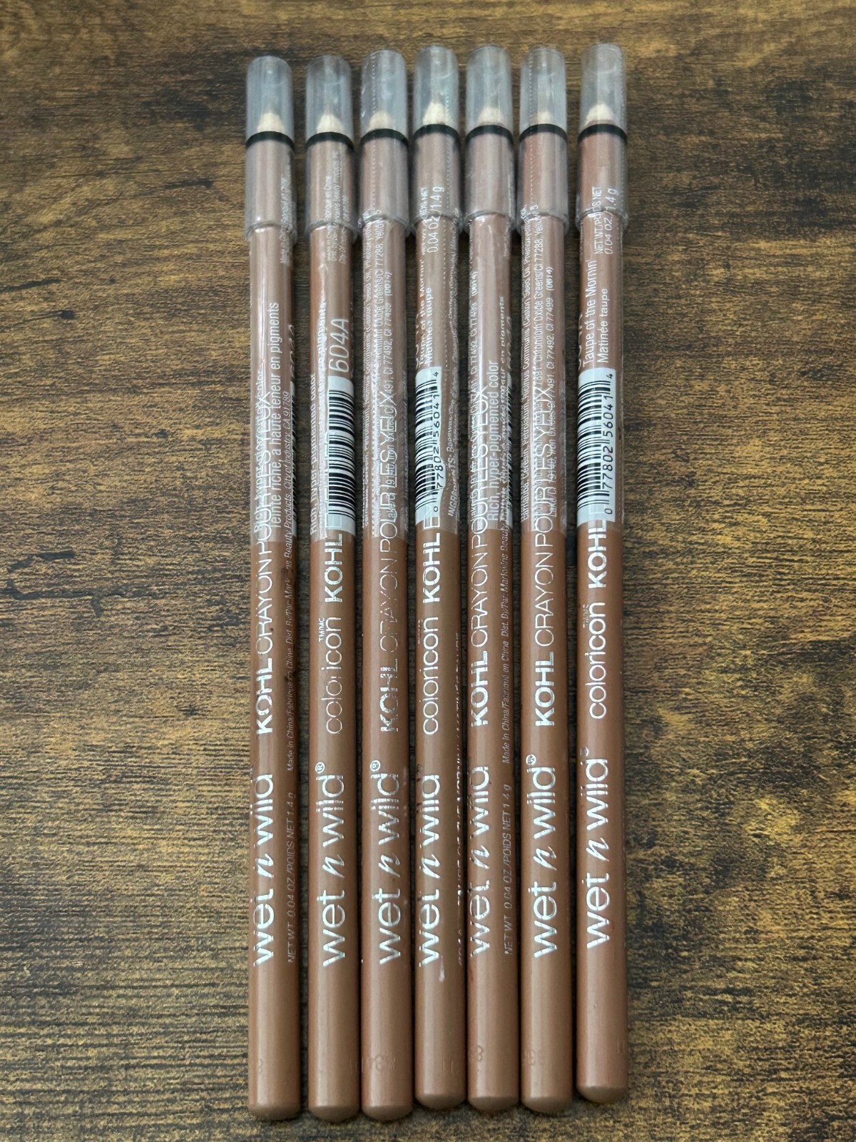7 Pack Wet n Wild Color Icon Kohl Eyeliner Pencil, Taupe Of The Mornin' 604A
