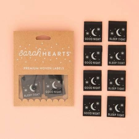 Good Night Sleep Tight Glow in the Dark Woven Labels by Sarah Hearts