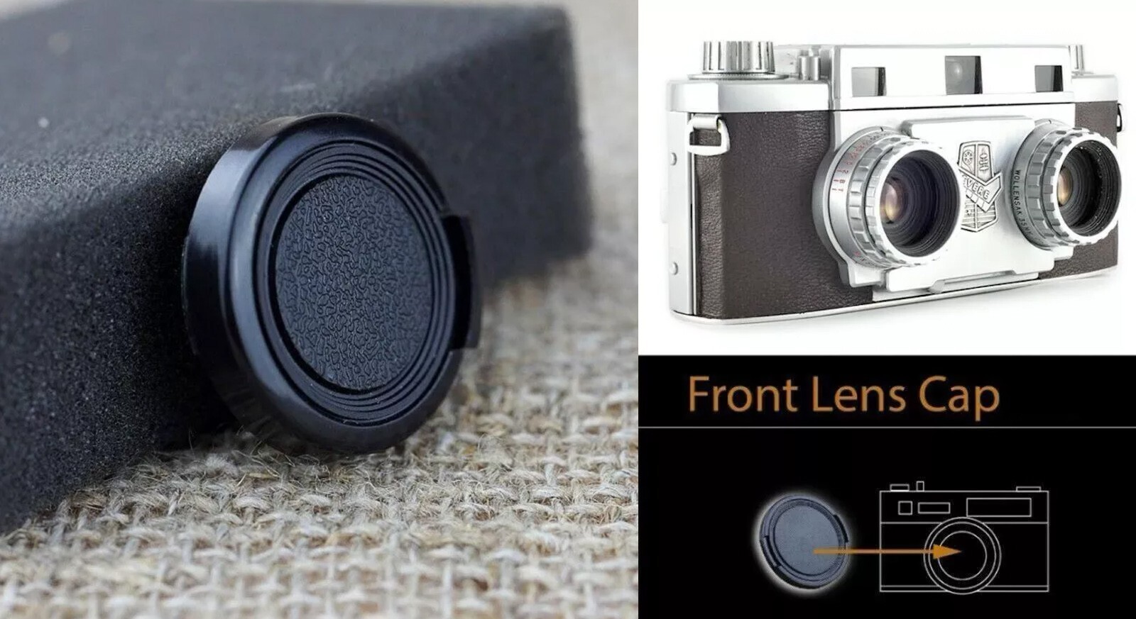 2 TWO Camera front Lens cap cover fit Revere 33 Wollensak amaton 35mm f/3.5 lens