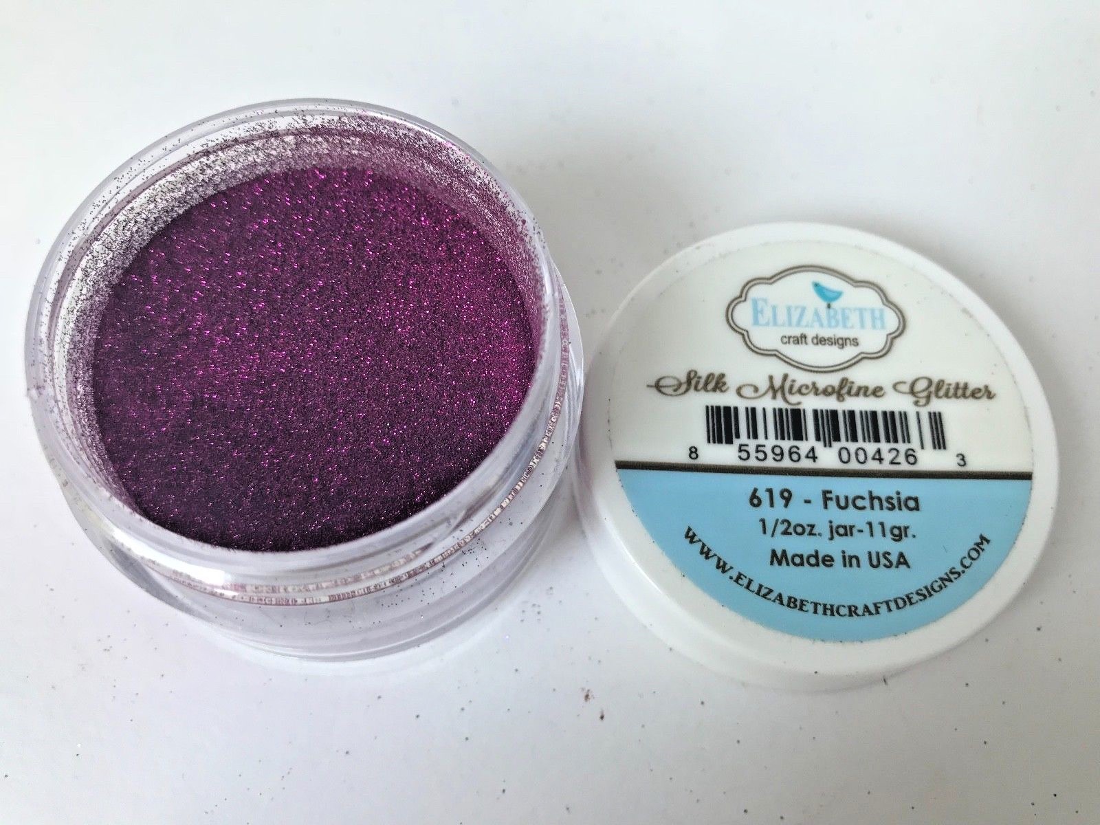 Elizabeth Craft Designs  Silk Microfine Glitter .5oz/11 gram - Fuschia 619 - NEW