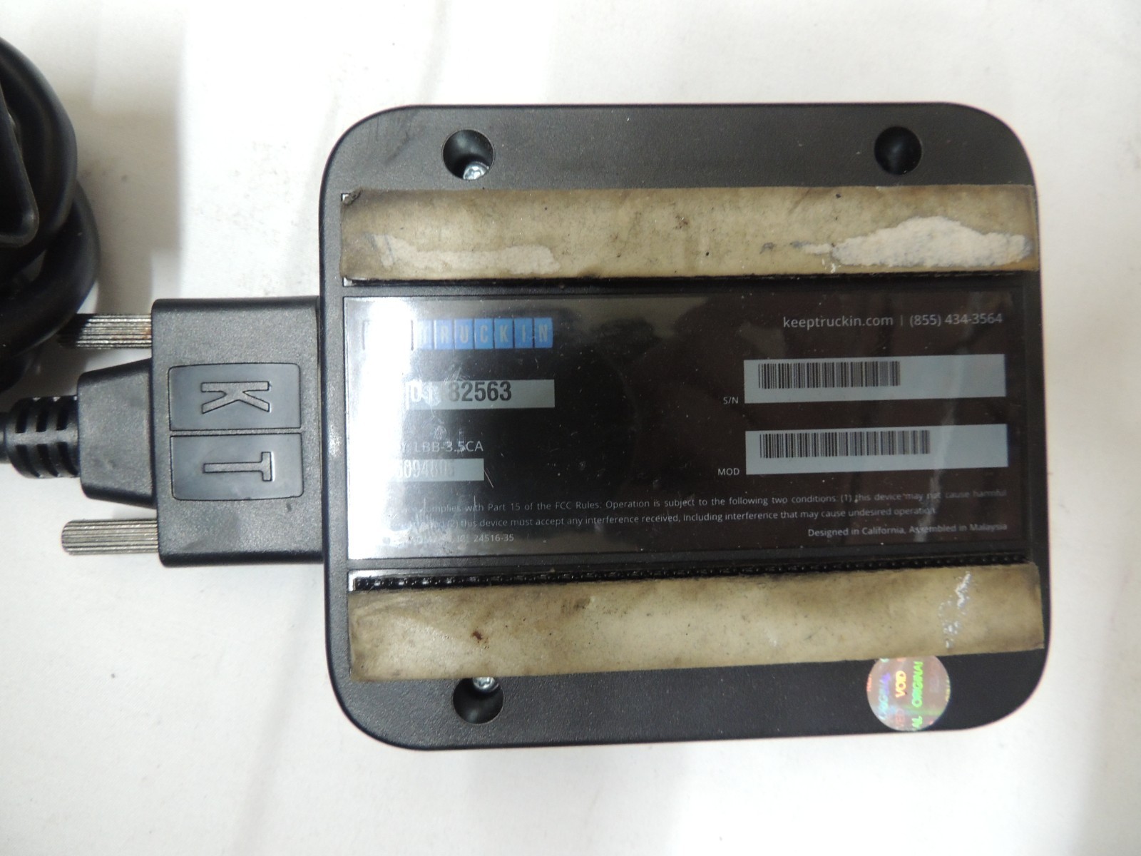 KEEP TRUCKIN KT ELD LBB-3.5CA ELECTRONIC LOGGING DEVICE .. UNIT & Cable #1