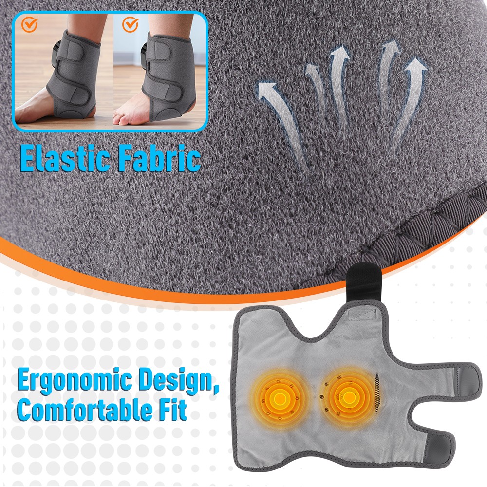 2x Red Light Therapy Ankle Massager Pain Relief 6Heating 3 Vibration Modes/Timer