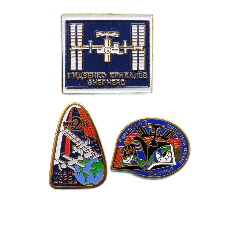 NASA enamel PIN Lot of 3 vtg ISS International Space Station EXPEDITION 1 2 3