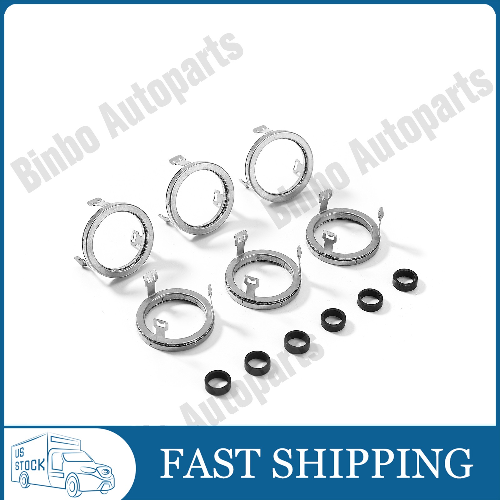 6 set Fuel Injectors Decouplers Seal FIT 13537564751 13538651060 N43 N53 N54 N56
