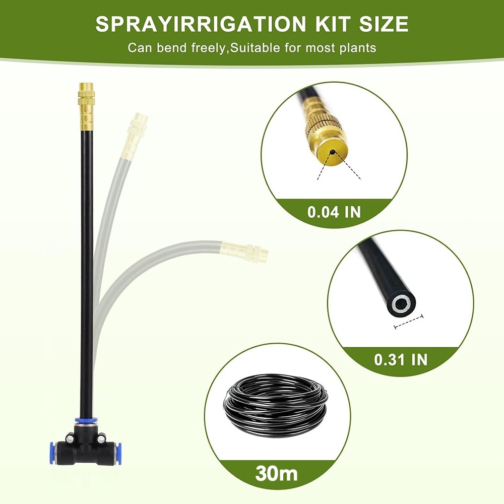 30M/100FT Automatic Drip Irrigation System Kit Garden Watering System Plants