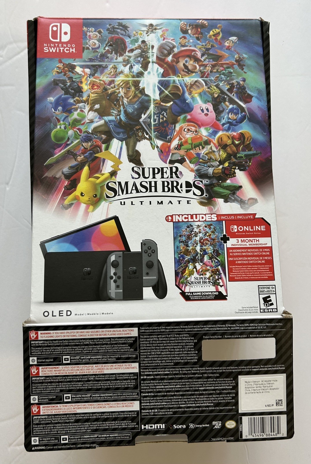 BOX & 1 CORD ONLY Super Smash Bros. Ultimate Nintendo Switch OLED Original BOX
