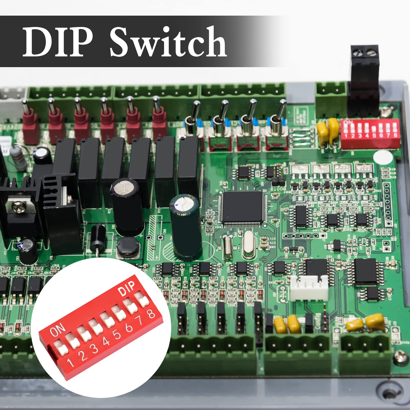 40PCS Double Row Dip Switch Assorted Kit 1 2 3 4 6 8 10 12 Position Red