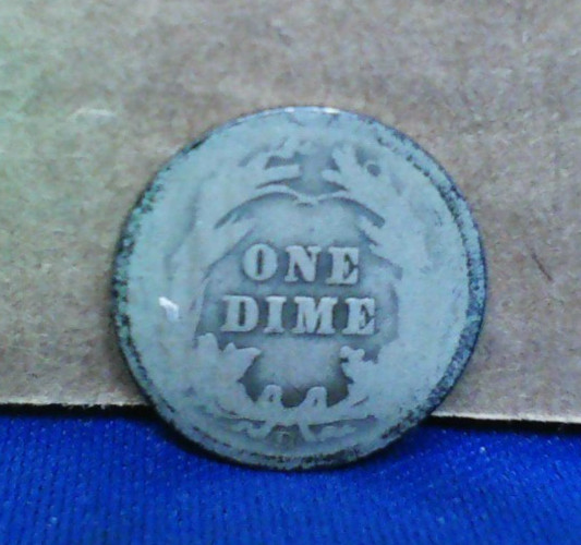 1910 - D Barber Dime - 90% Silver - Circulated - Denver Mint