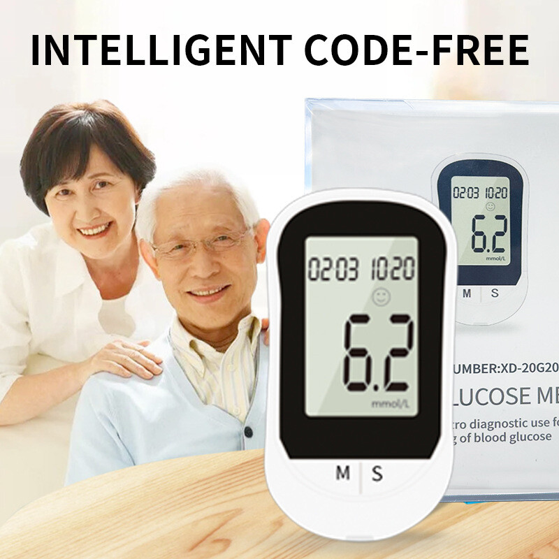 Automatic Blood Glucose Monitor Kit Home Diabetes Testing Meter with Strips x